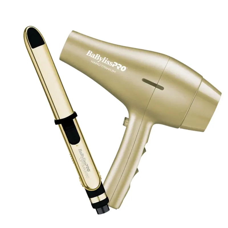 BaBylissPRO® PACK Blower 2000 + Plancha OPTIMA Nano Titanium 3000 1 1/4 GOLD
