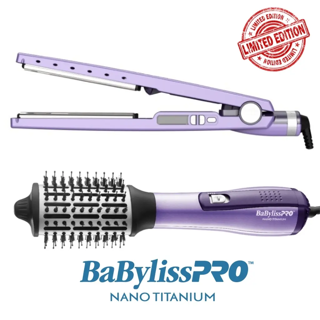 BaBylissPRO® PACK Plancha 4091 1 1/4' + HOT AIR BRUSH 2.5' VIOELTA LIMITED EDITION