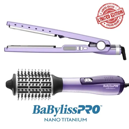 BaBylissPRO® PACK Plancha 4091 1 1/4' + HOT AIR BRUSH 2.5' VIOELTA LIMITED EDITION